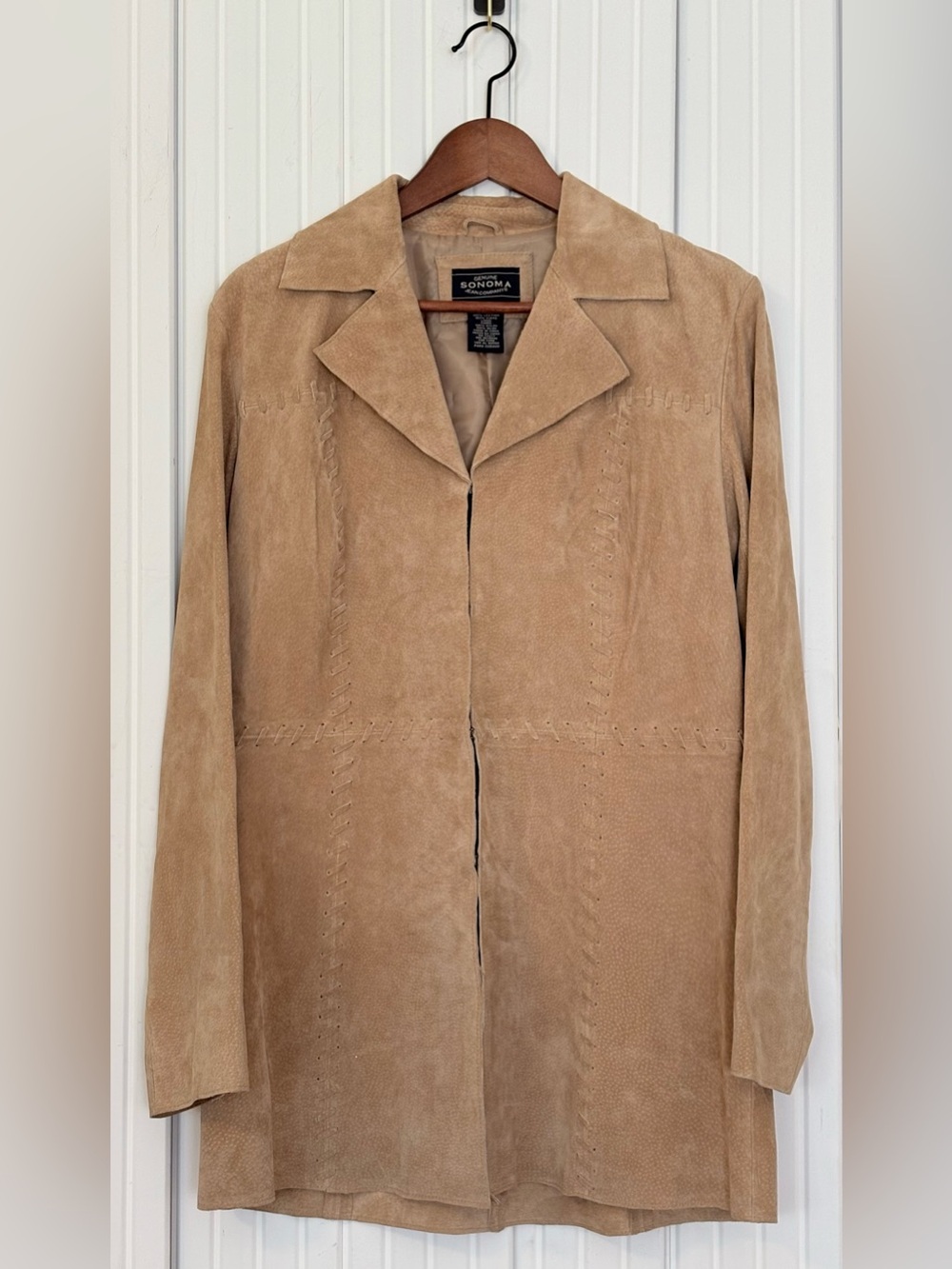 Sonoma Women’s Leather Jacket Patchwork M Tan Western Concert Cowgirl